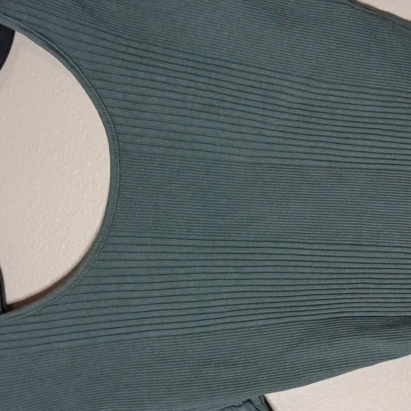 Aerie Long Sleeve Ribbed Cross Back Bodysuit - Picture 2 of 5